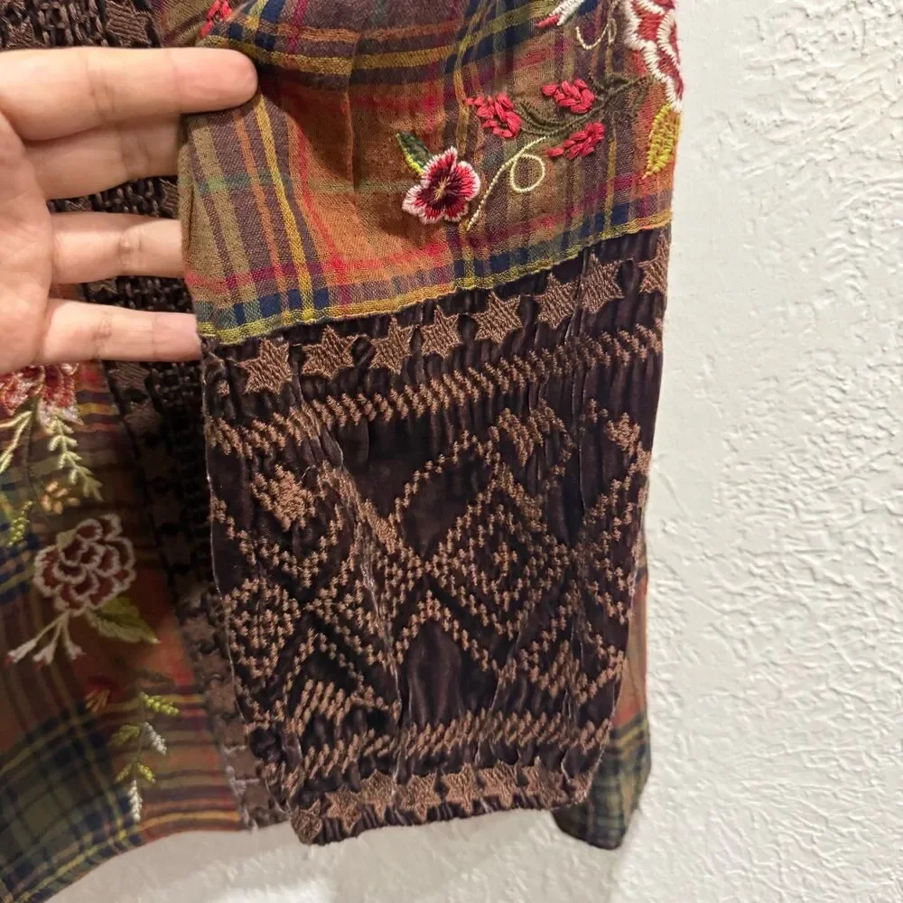 Johnny Was Workshop Embroidered Flannel large